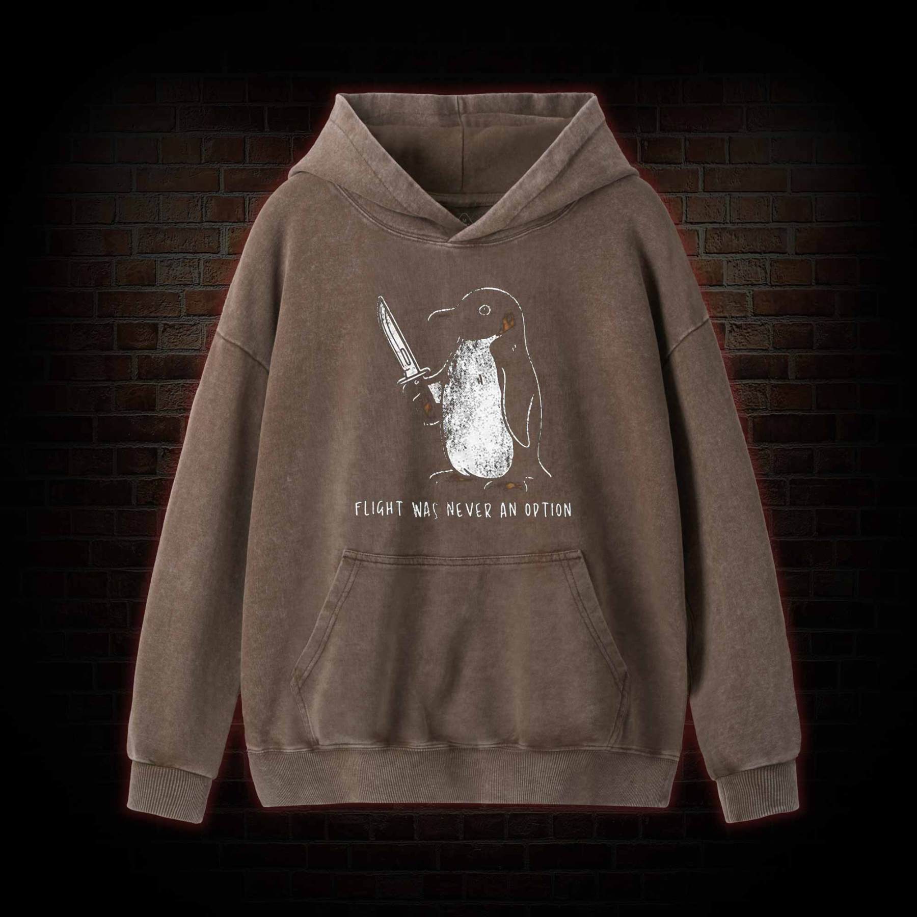 Flight was Never an Option Washed Hoodie