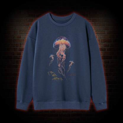 Vintage Jellyfish Dark Ocean Grunge Sweatshirt