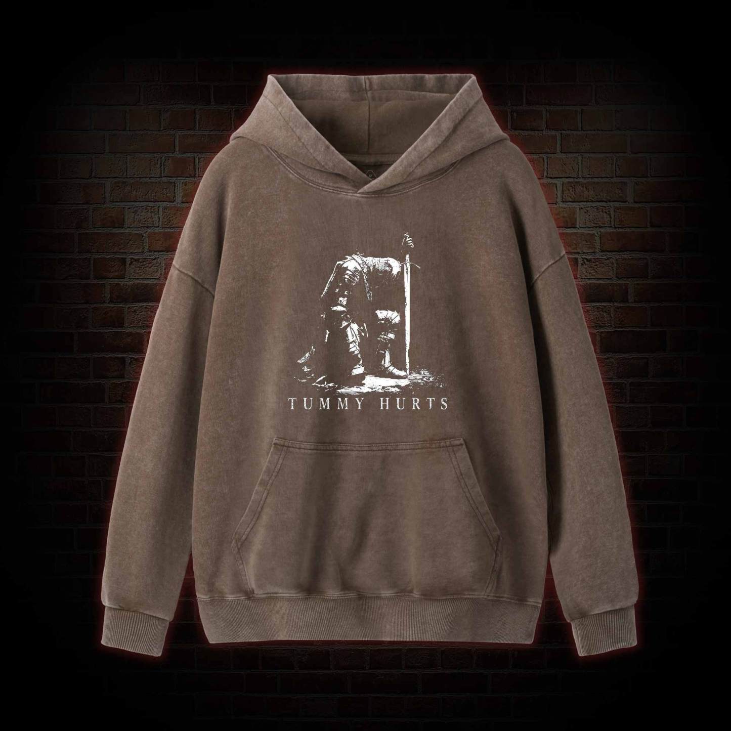 Dark Fantasy Knight Washed Hoodie