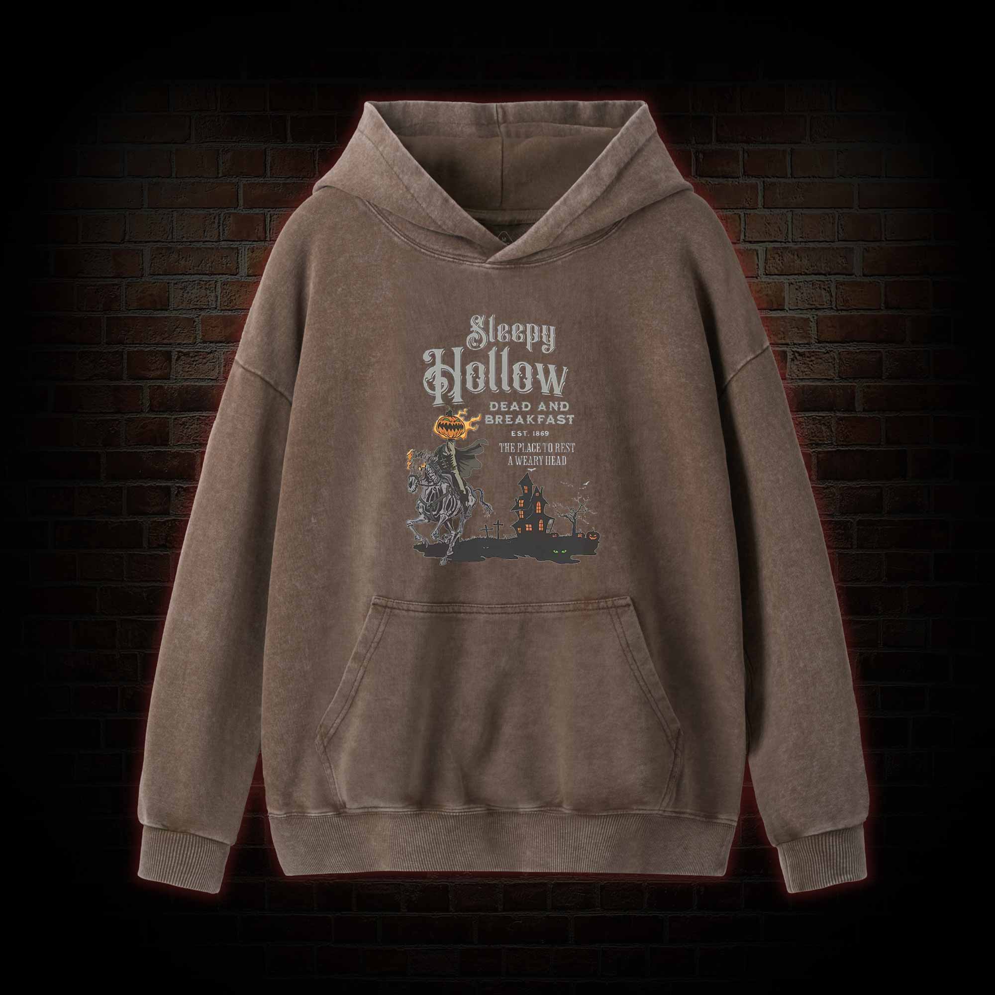 Vintage Halloween Scary Washed Hoodie