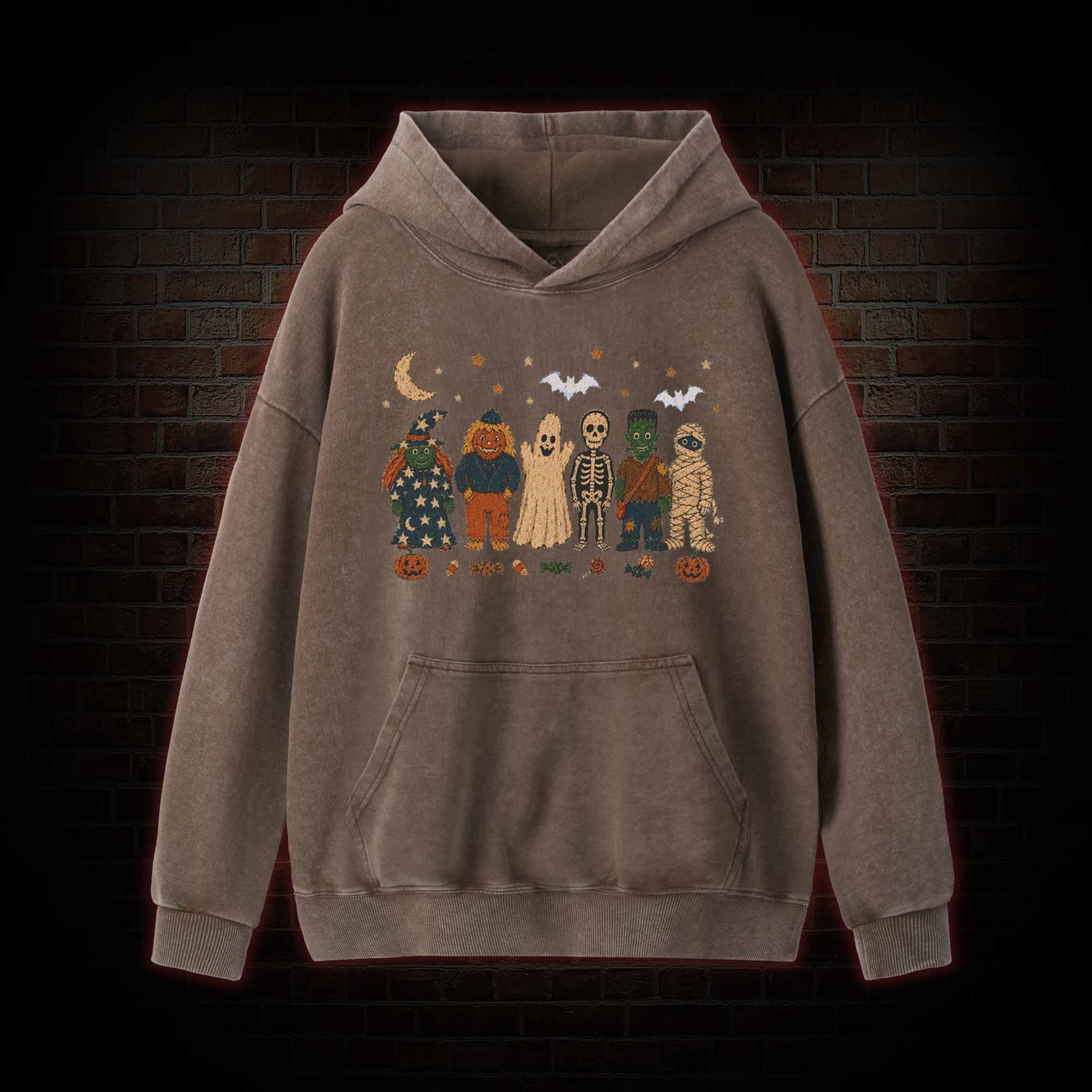 Halloween Monsters Washed Hoodie