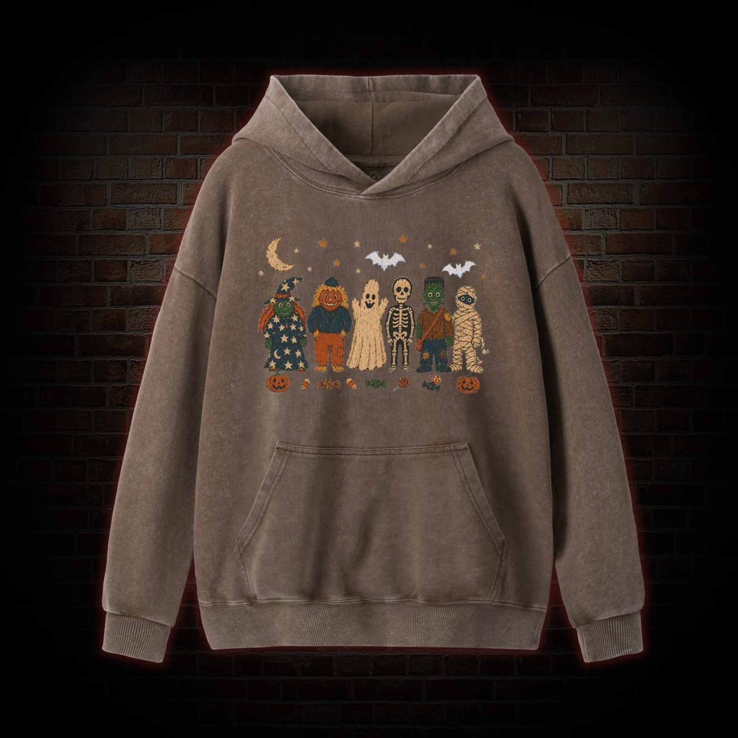 Halloween Monsters Washed Hoodie