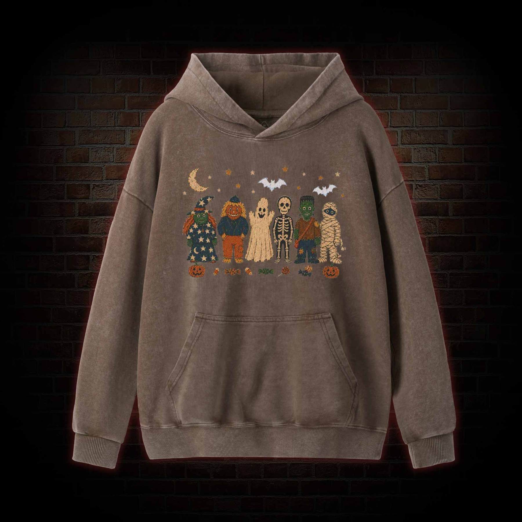Halloween Monsters Washed Hoodie