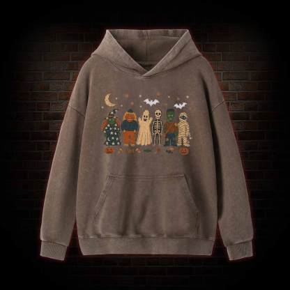 Halloween Monsters Washed Hoodie