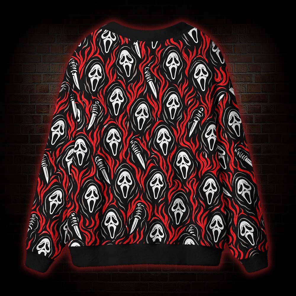 Ghost Face Cardigan Sweater