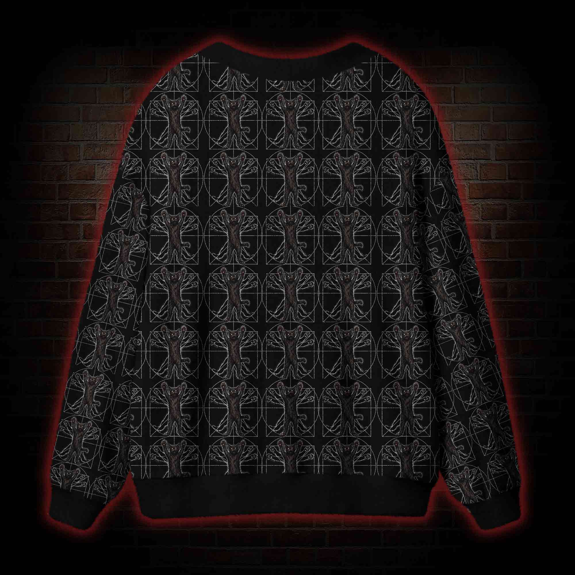 The Vitruvian Cat Cardigan Sweater