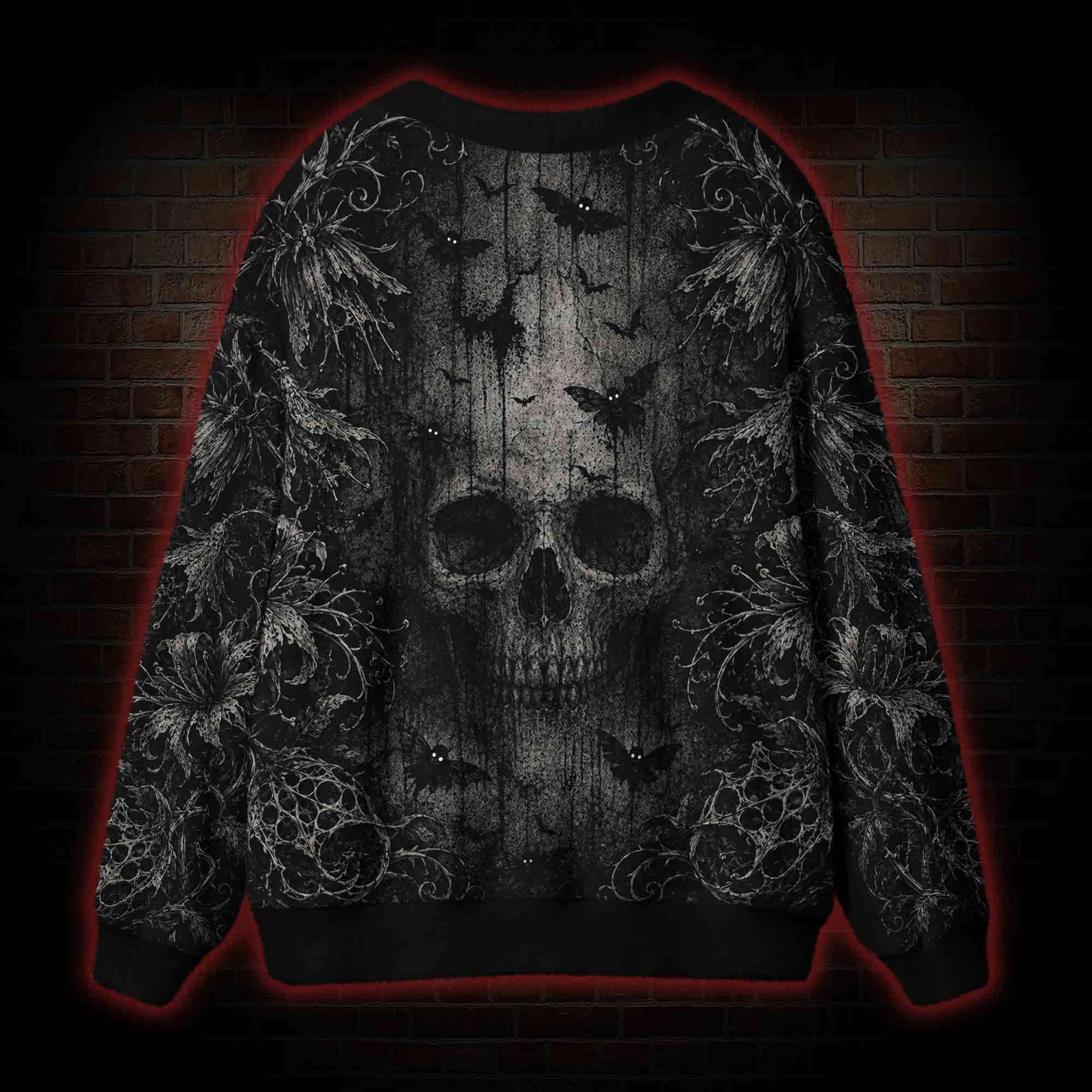 Dark Occult Death Moth Cardigan Sweater