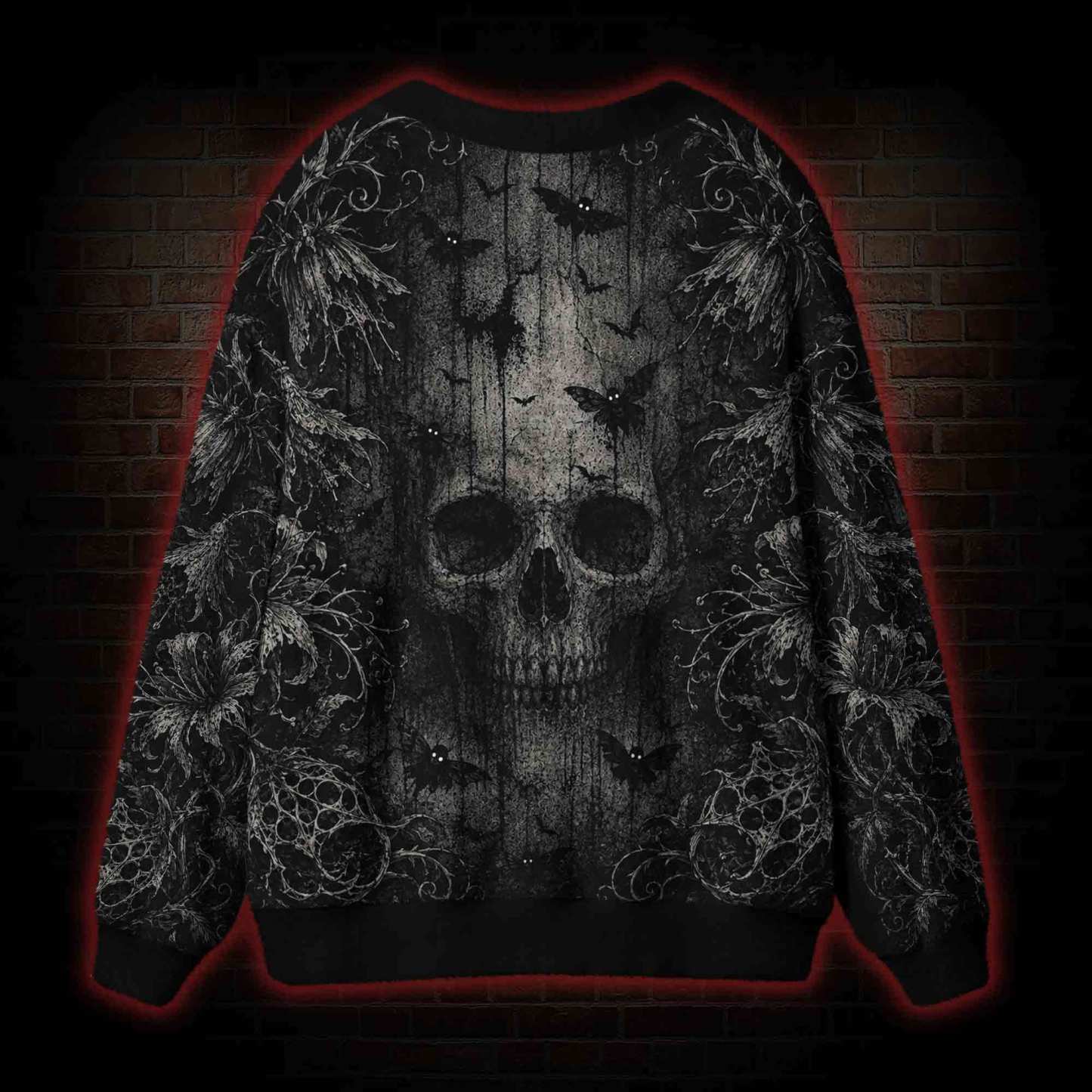 Dark Occult Death Moth Cardigan Sweater