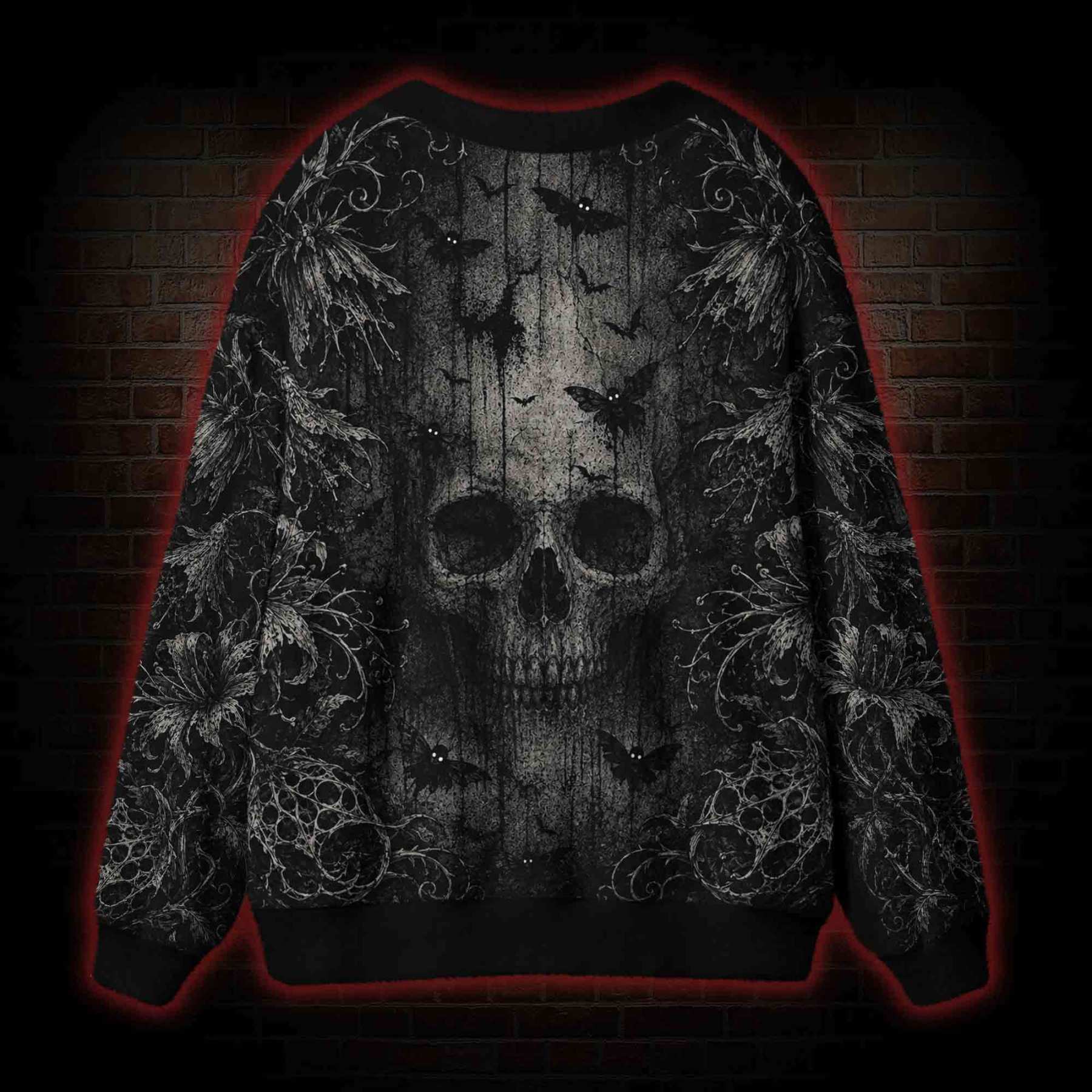 Dark Occult Death Moth Cardigan Sweater
