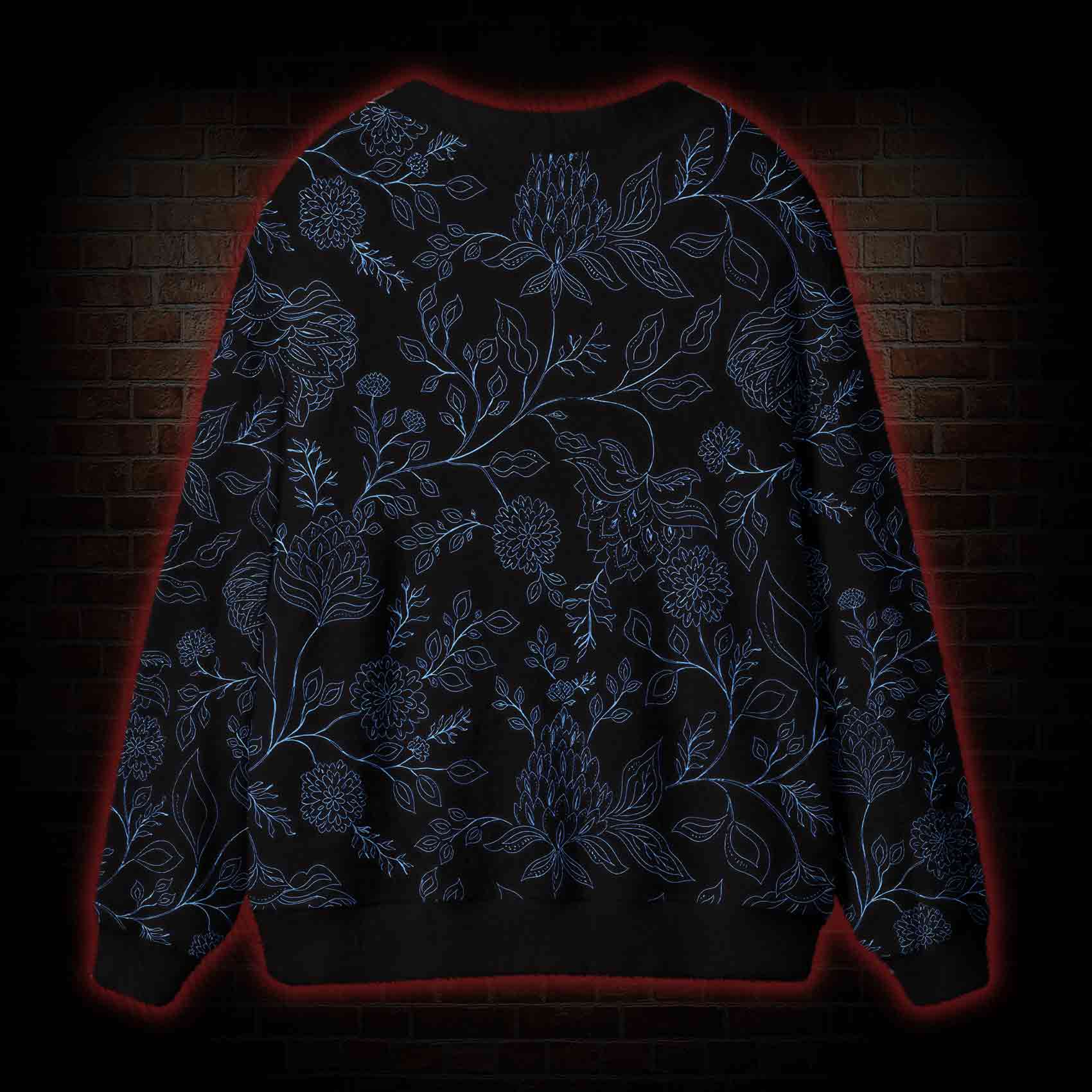 Gothic Botanical Cardigan Sweater