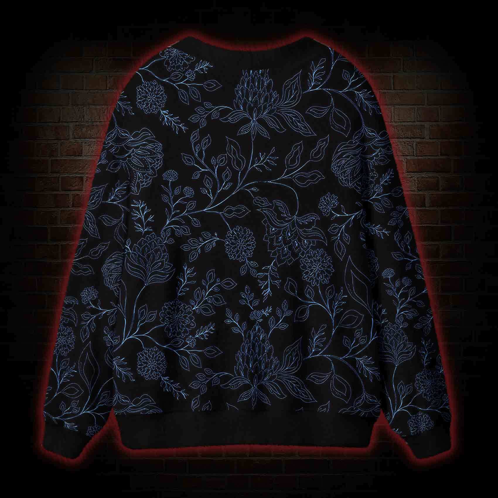 Gothic Botanical Cardigan Sweater