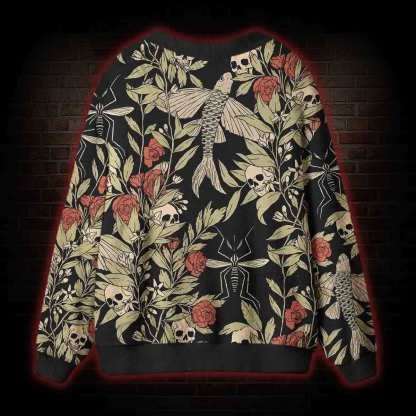 Skull and Flying Fish Cardigan Sweater