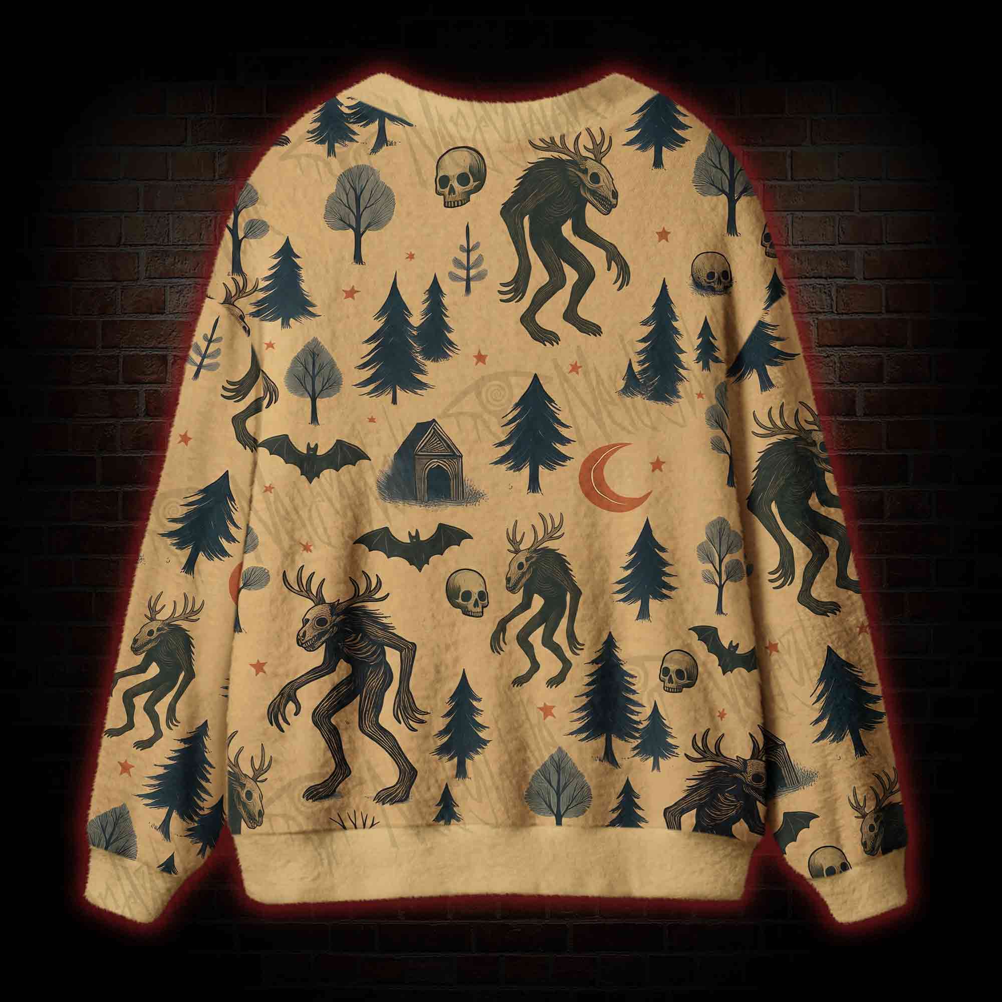 Wendigo in the Forest Cardigan Sweater