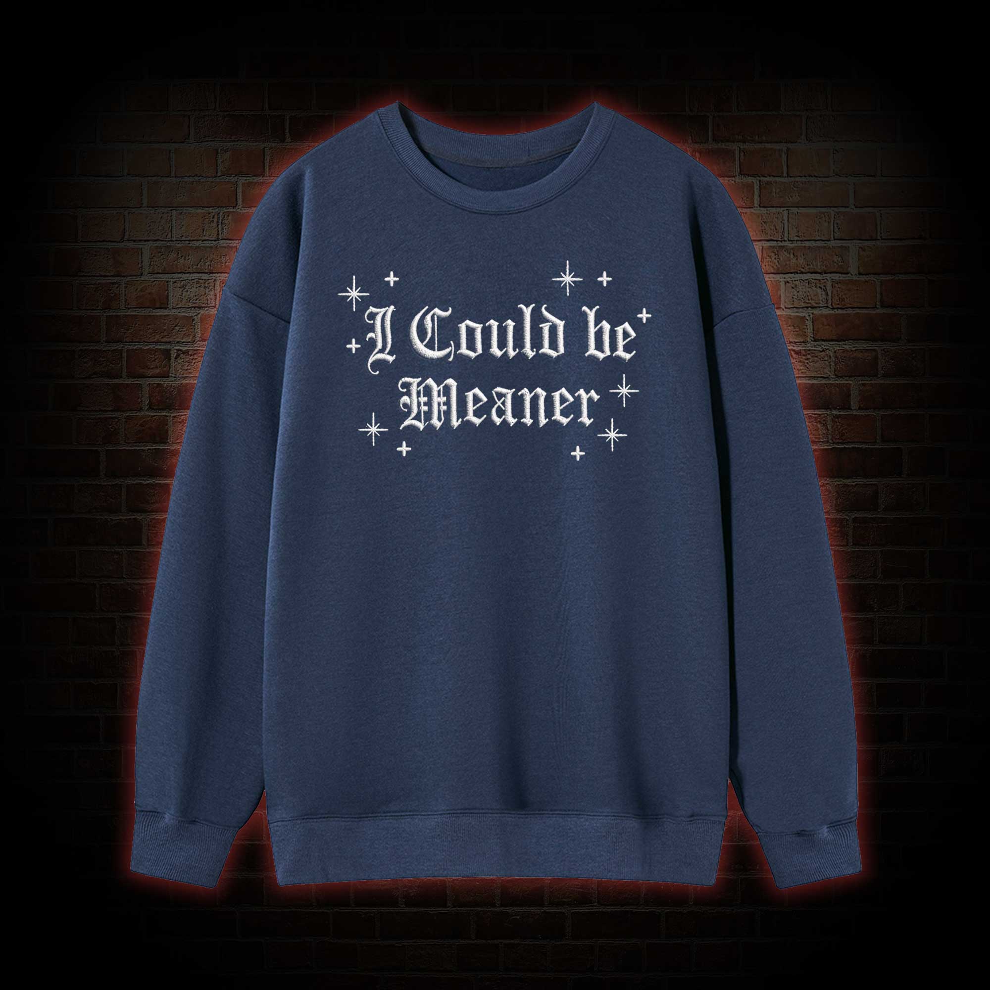 A Little Ray of Pitch Black Embroidered Sweatshirt