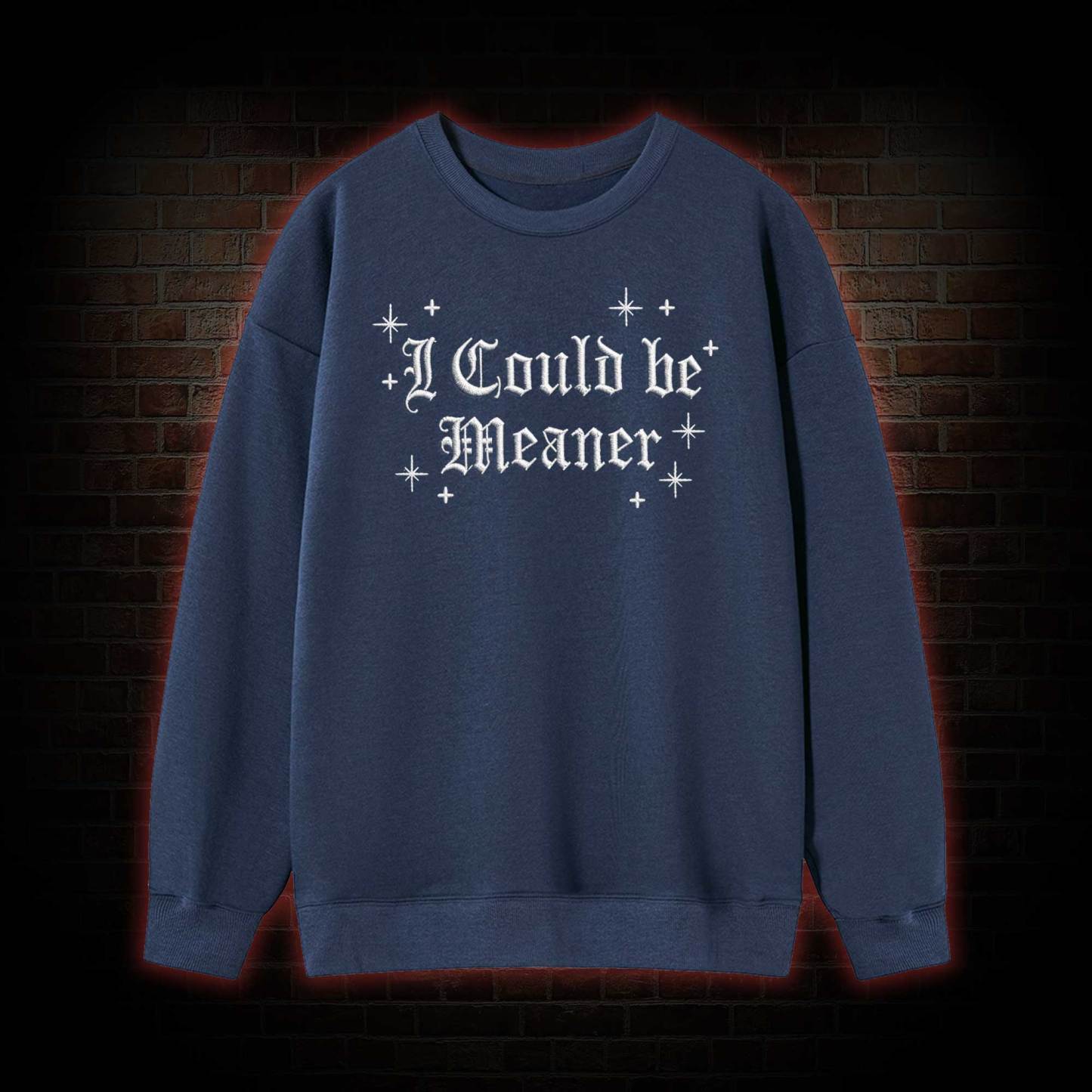 A Little Ray of Pitch Black Embroidered Sweatshirt