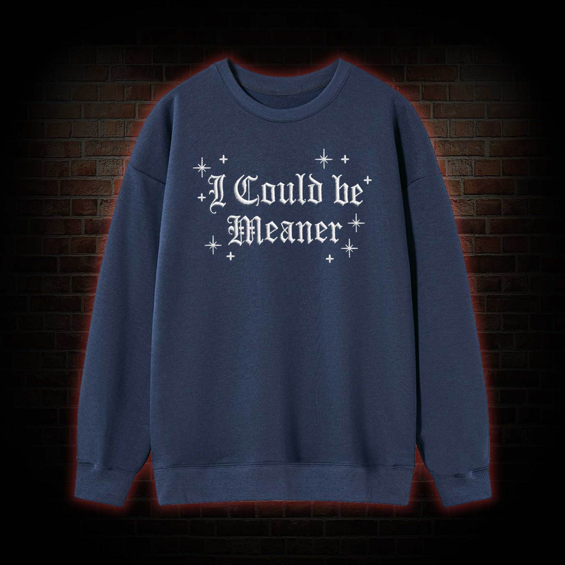 A Little Ray of Pitch Black Embroidered Sweatshirt