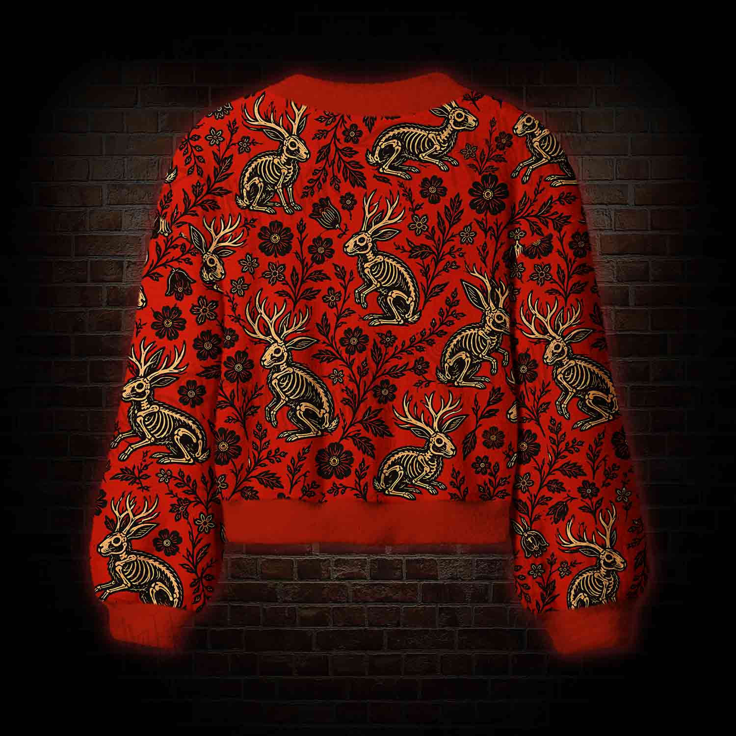 Jacklope and Flower Women's Cardigan Sweater