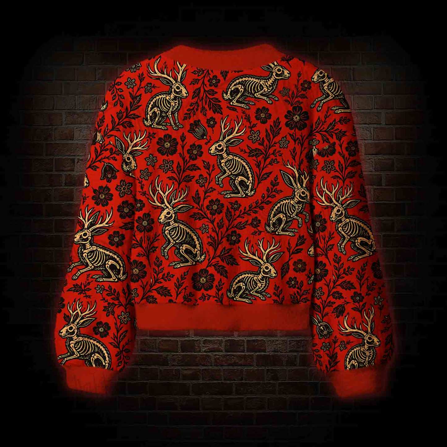 Jacklope and Flower Women's Cardigan Sweater