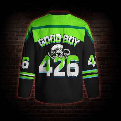 Can I Pet The Dog Long Sleeve Hockey Jersey