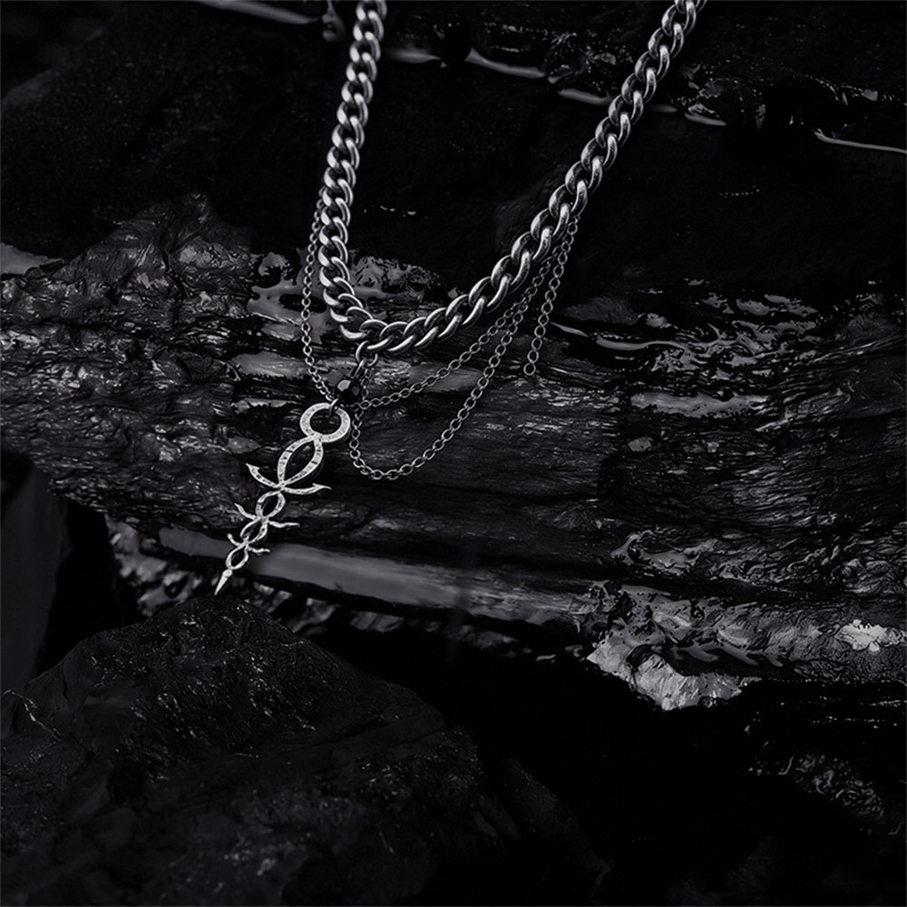 Layered Thorn Spine Pendant Necklace