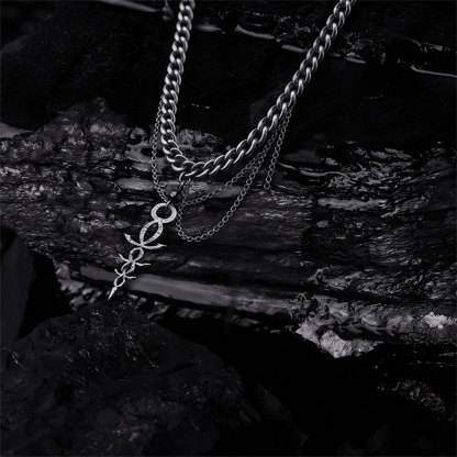 Layered Thorn Spine Pendant Necklace