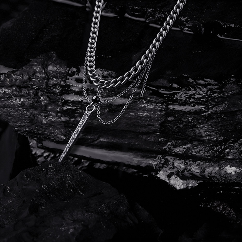 Layered Nail Pendant Necklace