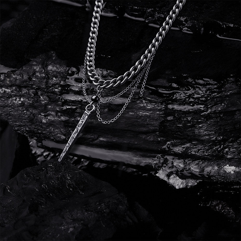 Layered Nail Pendant Necklace