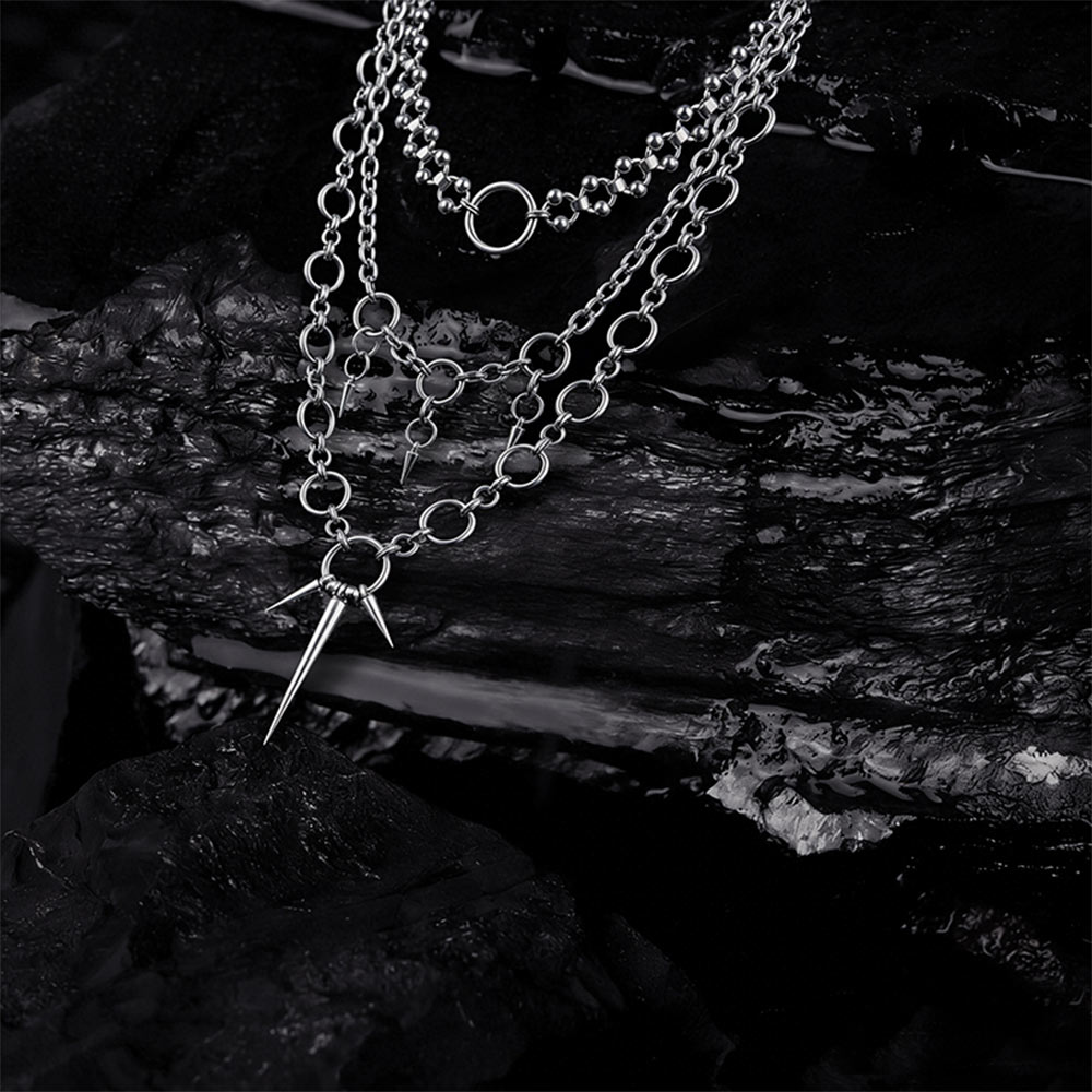 Gothic Layered Spike Necklace
