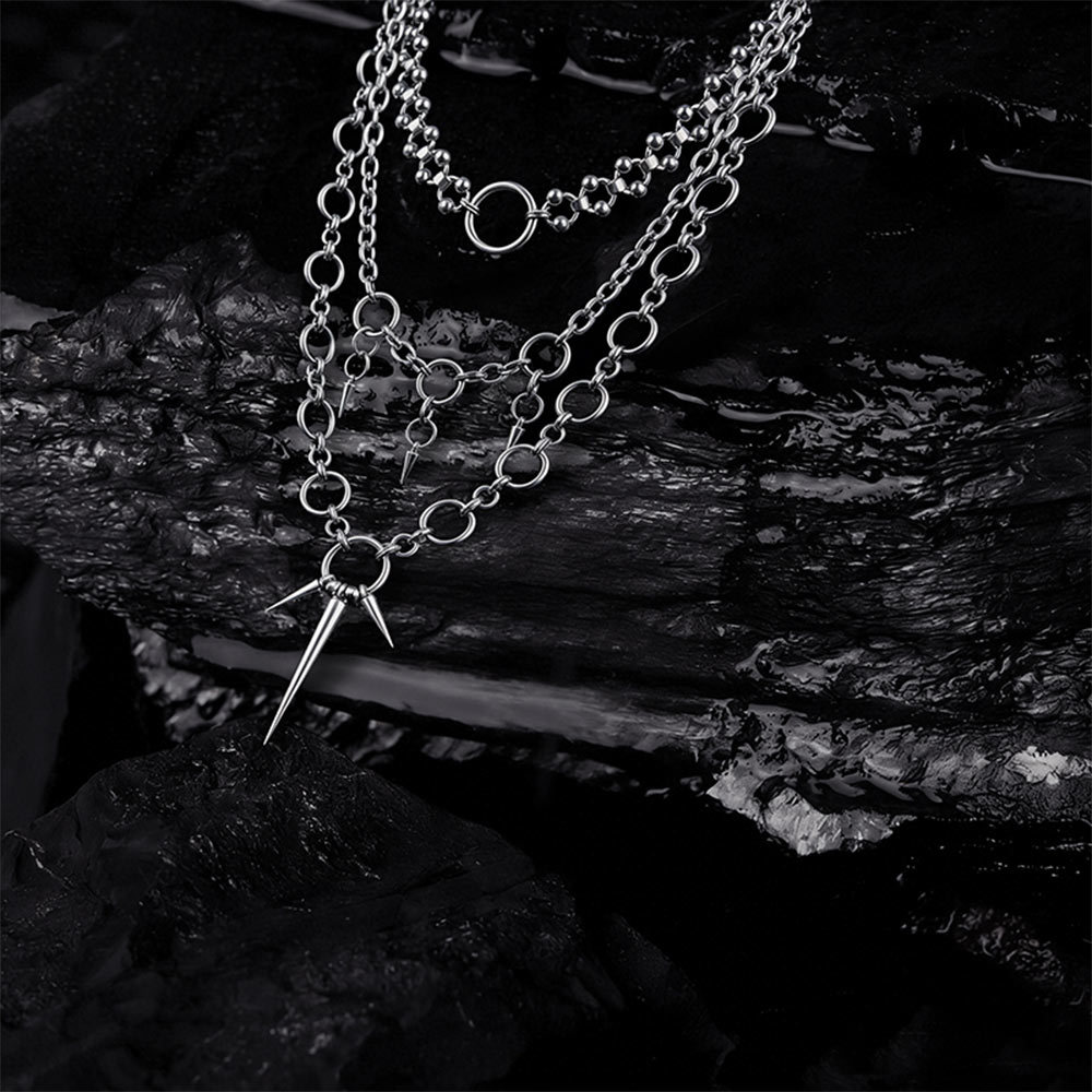Gothic Layered Spike Necklace
