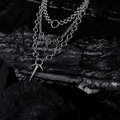 Gothic Layered Spike Necklace