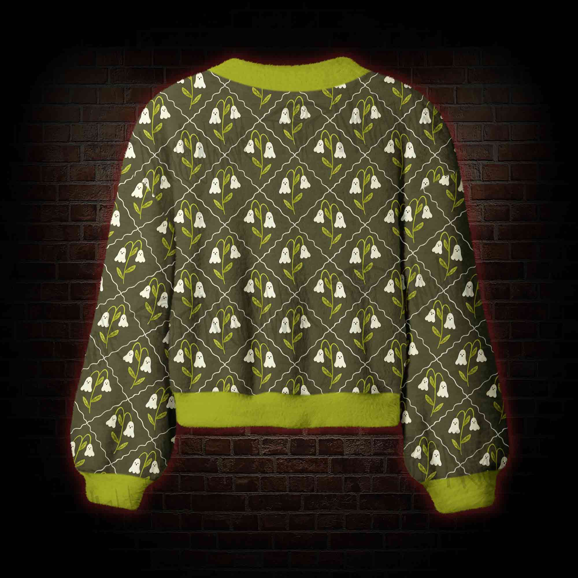 The Ghostly Bloom Women's Cardigan Sweater