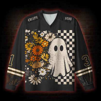 Stay Creepy V-Neck Long Sleeve Jersey