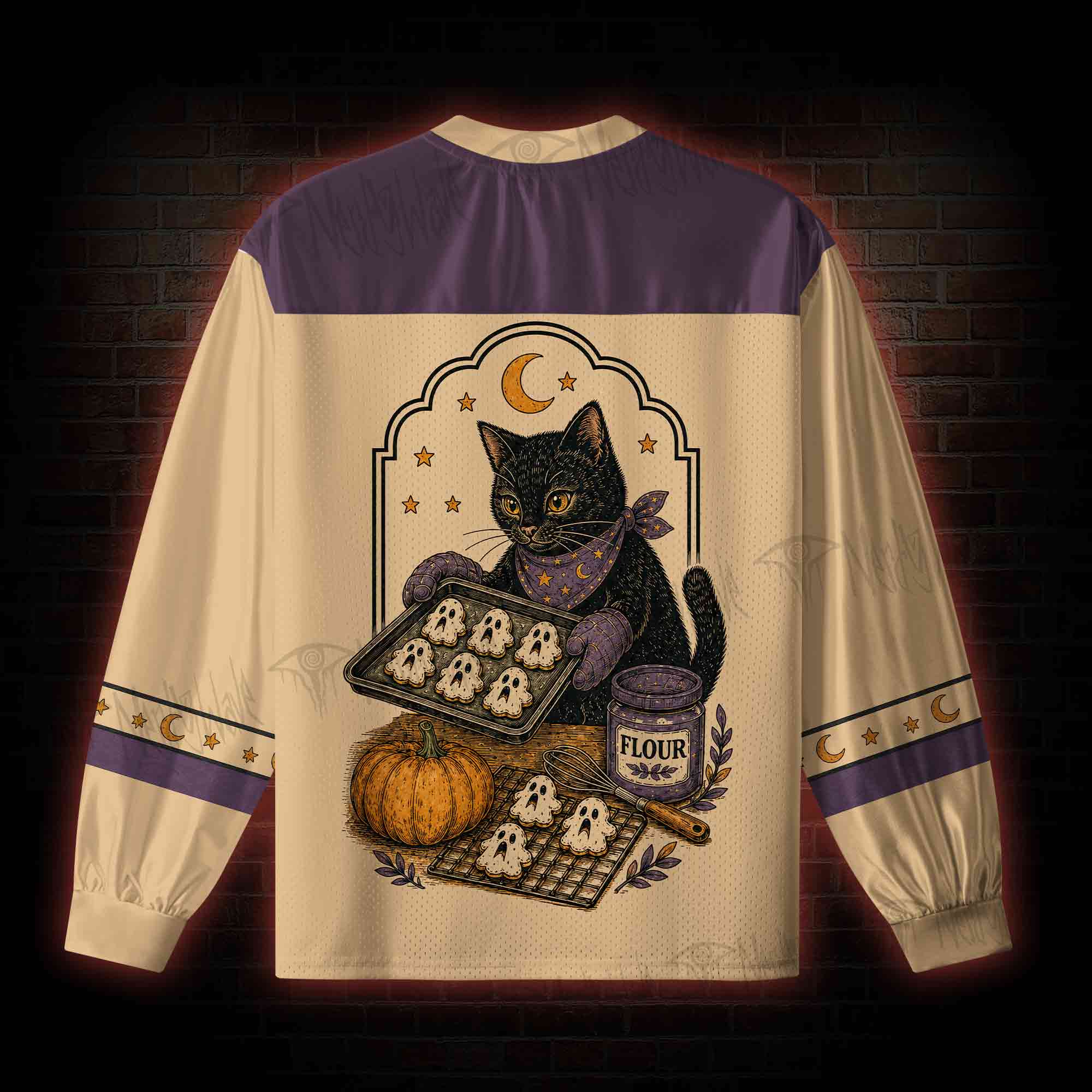 Spooky Biscuits V-Neck Long Sleeve Jersey
