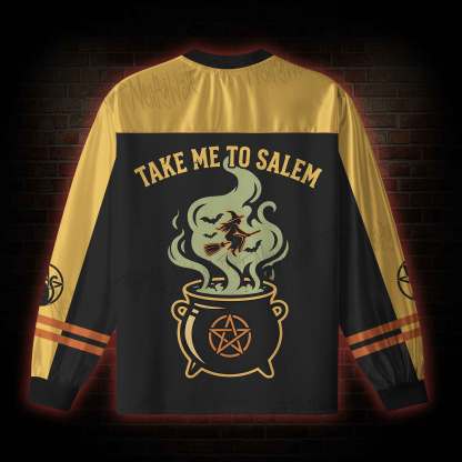 Take Me To Salem Halloween V-Neck Long Sleeve Jersey