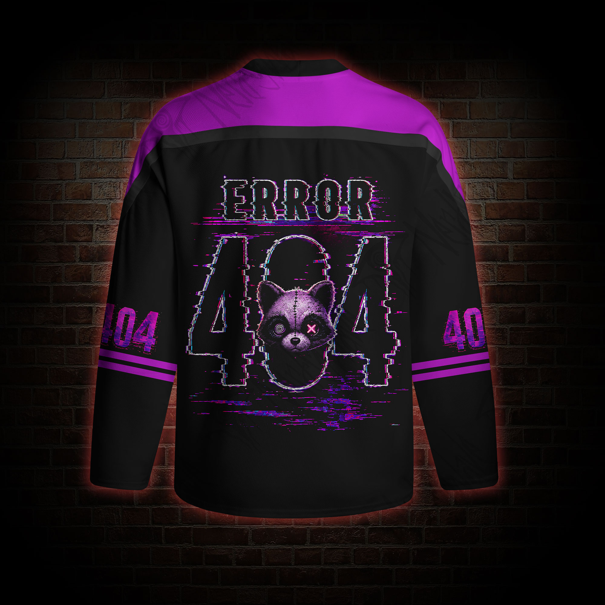 Error 404 Raccoon Long Sleeve Hockey Jersey