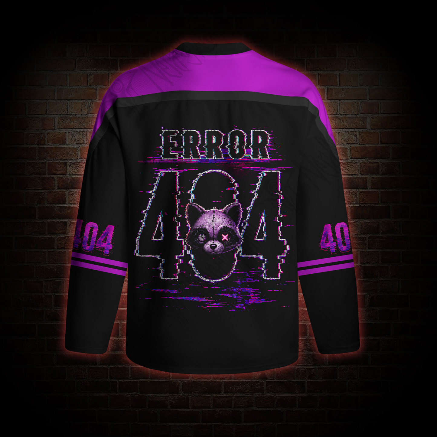 Error 404 Raccoon Long Sleeve Hockey Jersey