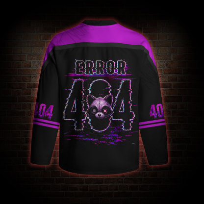Error 404 Raccoon Long Sleeve Hockey Jersey