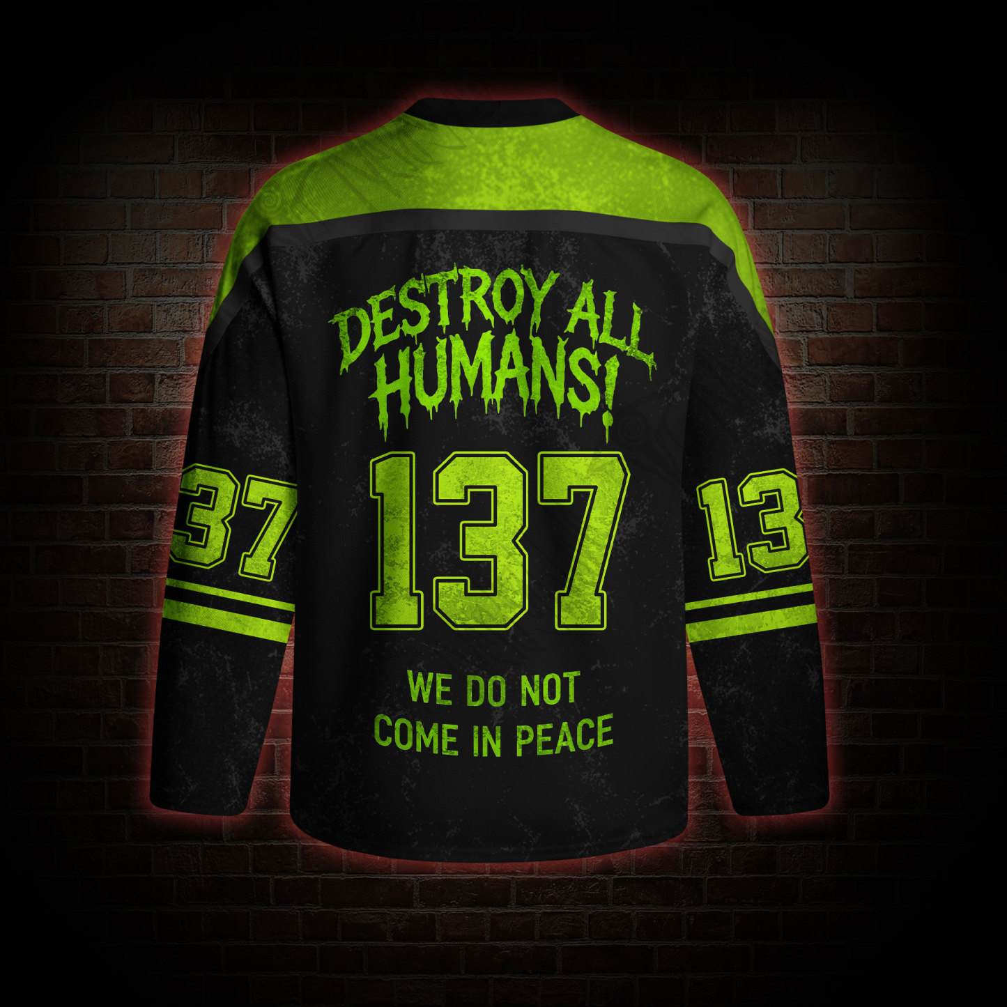 Destroy all Humans  Long Sleeve Hockey Jersey