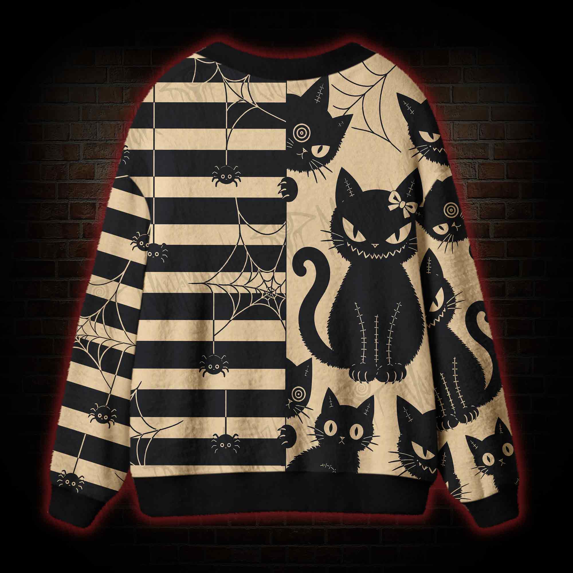 Mischief Black Cat Cardigan Sweater
