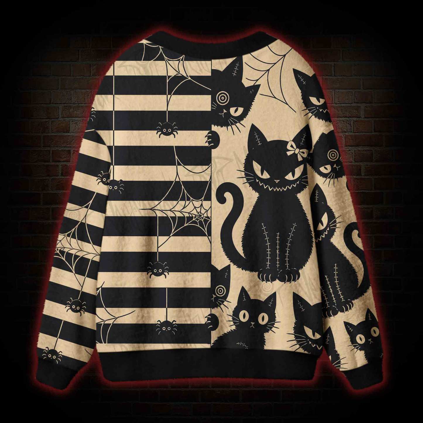 Mischief Black Cat Cardigan Sweater