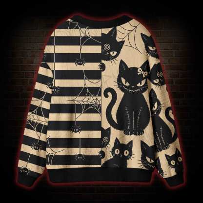 Mischief Black Cat Cardigan Sweater