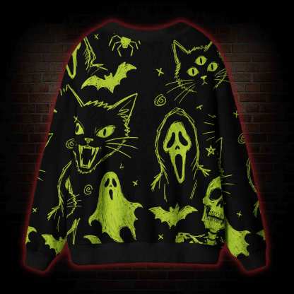 Midnight Scream Cardigan Sweater