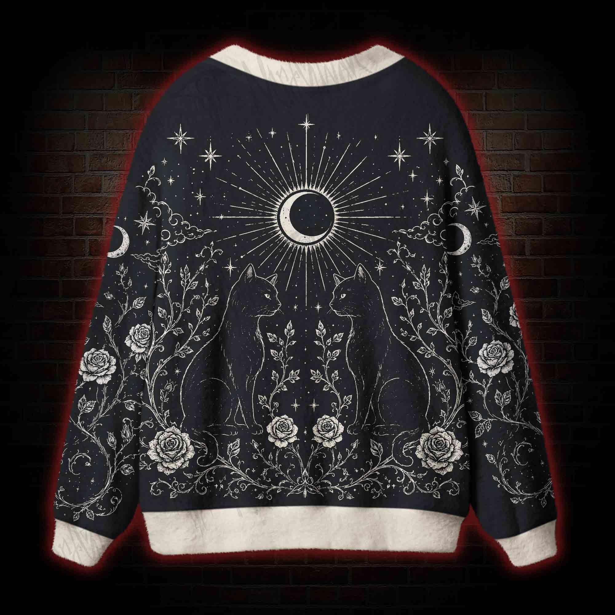 Celestial Cat Astrology Cardigan Sweater