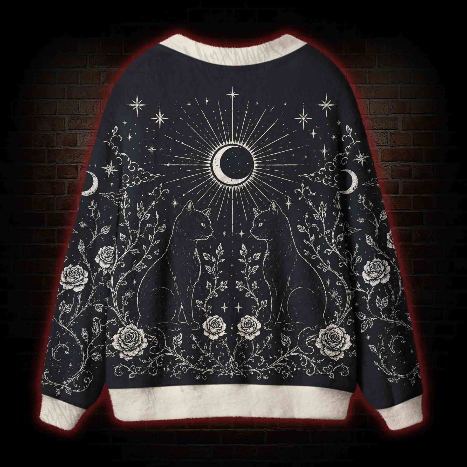 Celestial Cat Astrology Cardigan Sweater