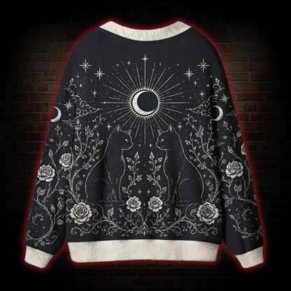 Celestial Cat Astrology Cardigan Sweater