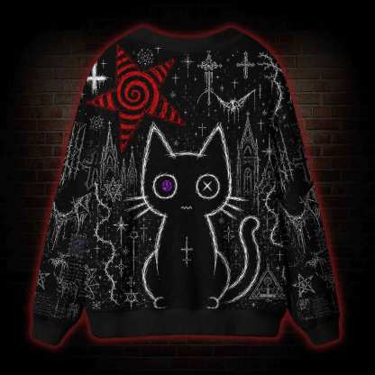 Don't Mess With the Magic Cat Cardigan Sweater