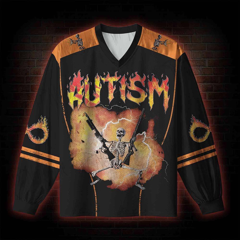 Autism V-Neck Long Sleeve Jersey
