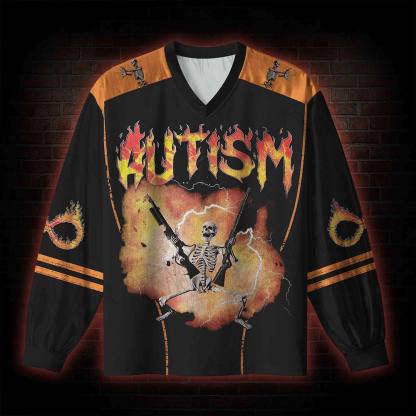 Autism V-Neck Long Sleeve Jersey