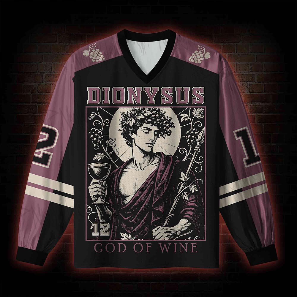 God of Wine Greek mythology V-Neck Long Sleeve Jersey