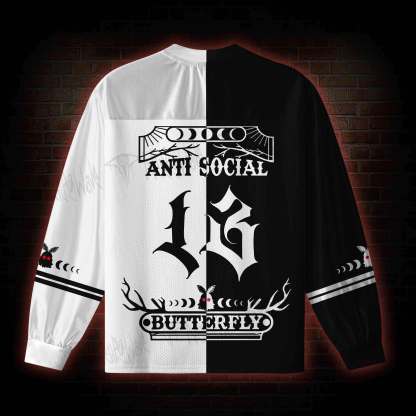 Anti-Social Butterfly V-Neck Long Sleeve Jersey